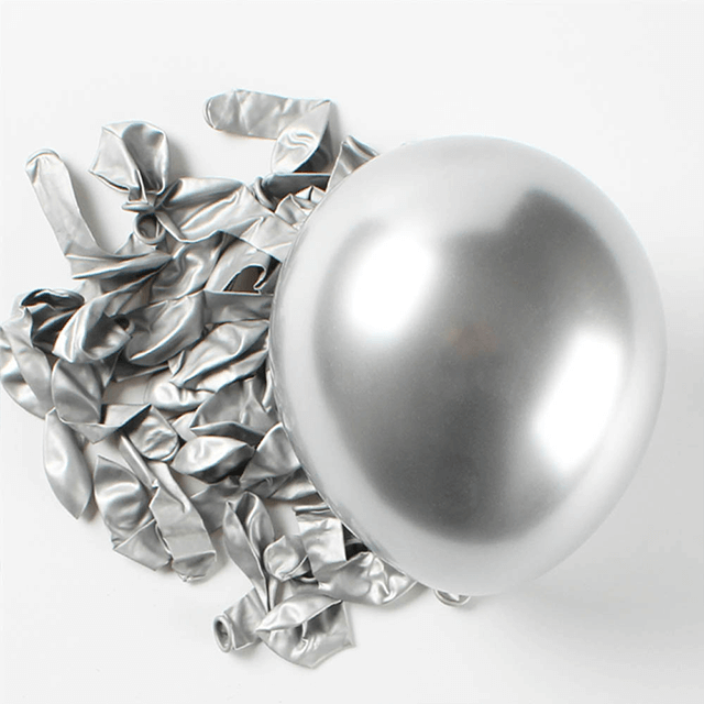 5 palloncini cromati argento
